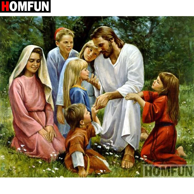 HOMFUN Full Square/Round Drill 5D DIY Diamond Painting &quotReligious figure&quot Embroidery Cross Stitch Home Decor Gift A18089 | Дом и сад