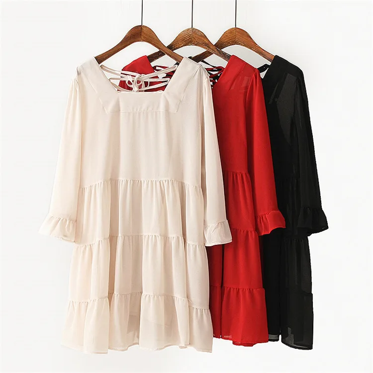 S46 Летние Повседневные платья больших размеров 2019 женская одежда Camis + шифоновое