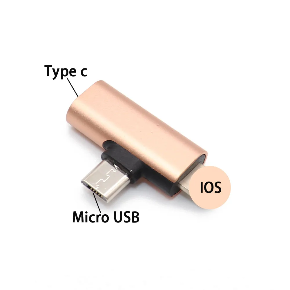 B USB C женский для IOS+ micro usb Мужской адаптер для IPhone X XR XS Max 8 7 6 type-c до 8pin зарядный кабель для синхронизации зарядного устройства конвертер - Цвет: B