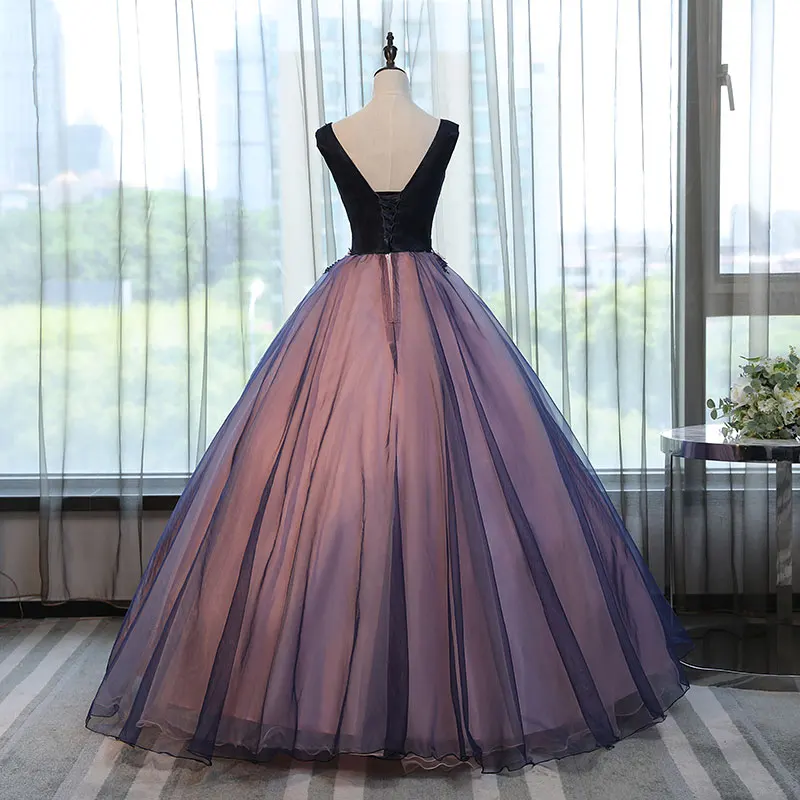 Бальное платье для девушек 15 16 лет без рукавов с V образным вырезом|vestidos de anos|15