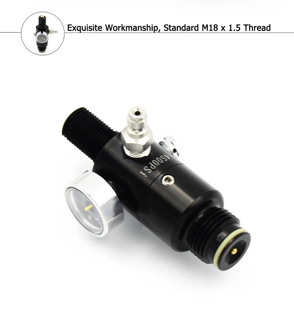 PCP Пейнтбол акваланг HPA бак заполнения Vavle M18x1.5 регулятор клапан черный 4500psi вход 2200psi выход давление 6000psi Калибр