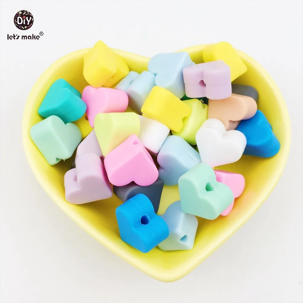 

Let's Make Silicone Beads Star-Shaped Shape Diy Jewelry 100pcs Food Grade Teether BPA Free Ecofriendly Chewable Beads