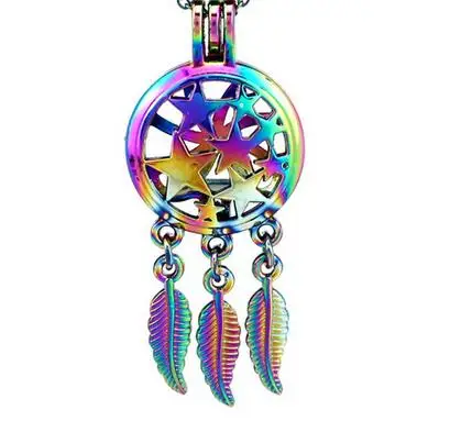 Rainbow Colored Dream Catcher Cage Pendant Star Dragon Owl Love Dreamcatcher Jewelry 5Pcs RPA1 | Украшения и аксессуары