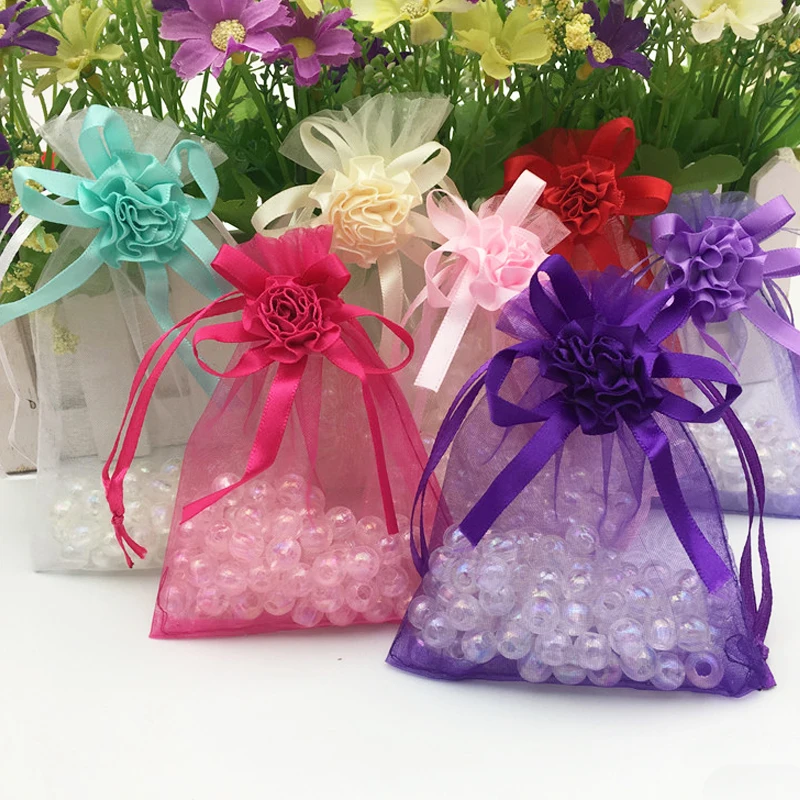 50 шт. маленькие сумки из органзы 9 х12 см|jewelry pouch|packaging jewelryjewelry packaging pouche |