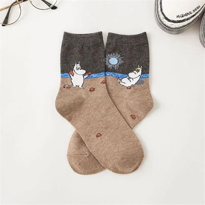 New Cartoon Cute Socks Fashion Harajuku Funny Socks Cortas De Mujer Spring Summer Short Cute Socks For Girl Winter Warm Meias