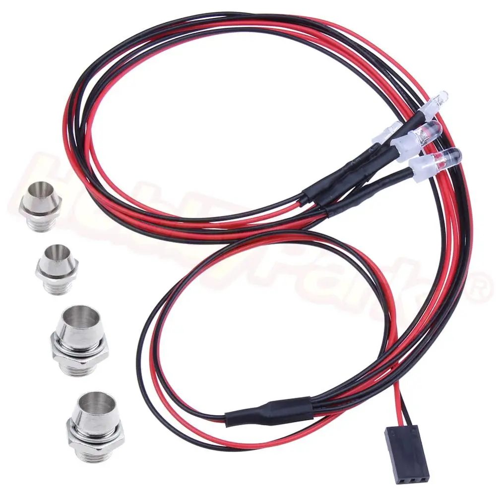 1 компл. 2x5 мм белый и 2x3 красный светодиодный свет Системы 4 P для RC 1/10 Дрифт Touring