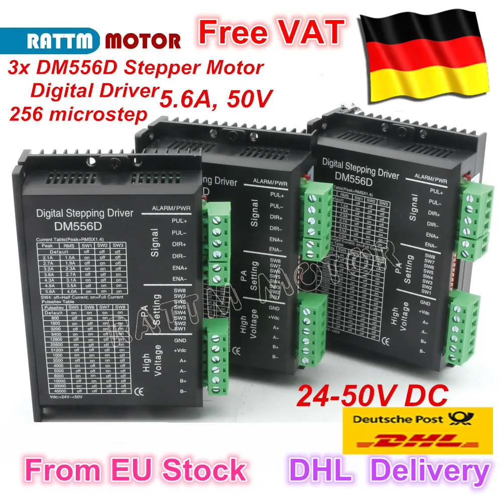 Де корабль 3 шт. DM556D Цифровой Драйвер шагового двигателя 5.6A 256 microstep высокая