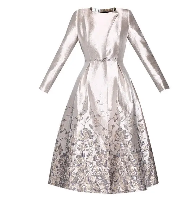 2021 New Fashion Spring Women's Luxury Jacquard Embroidery Long Trench Coat Ladies Autumn Elegant Floral Overcoat Wind | Женская