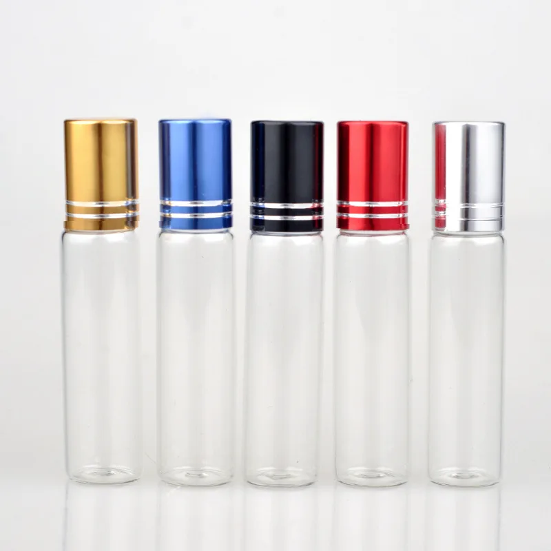 10ml Clear Glass Oil Roll On Bottle Eye Cream Empty Perfume Bottle 100PCS/LOT