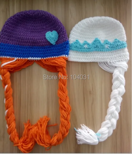 Elsa and anna crochet hats Clearance