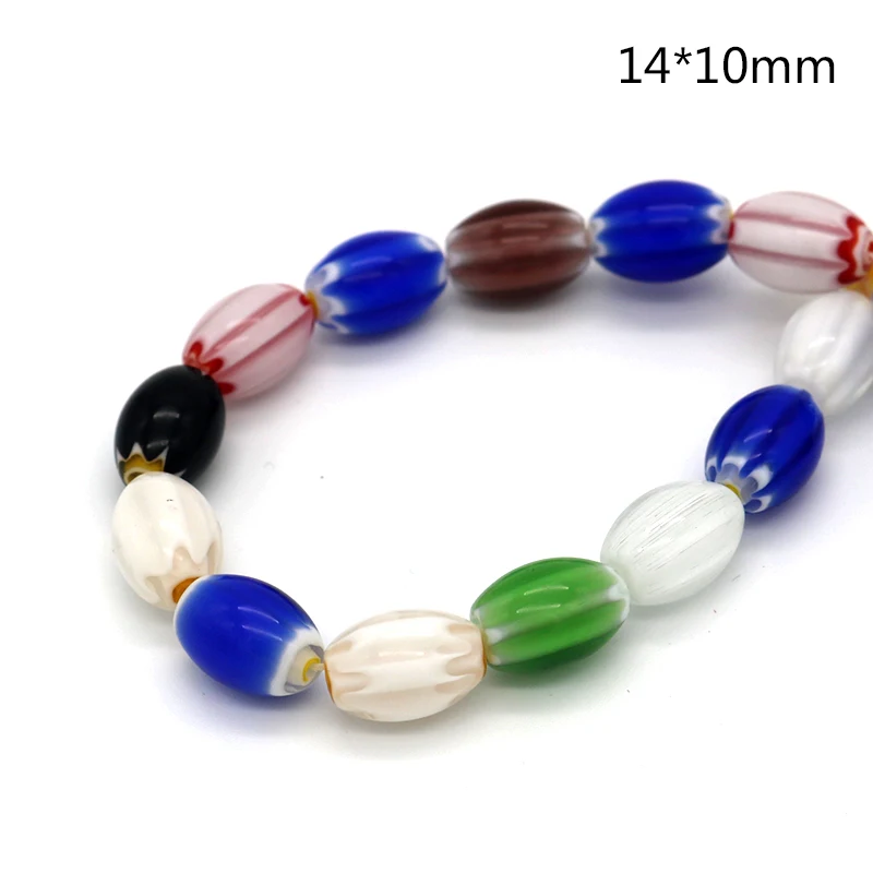 

Wholesale beads 5x9mm 7x11mm 10x14mm wonderful colorful lampwork glass beads for bracelet necklace making necessary material