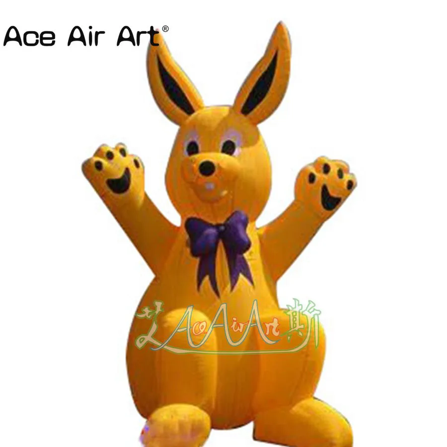 Высококачественный надувной желтый кролик для пасхального украшения |