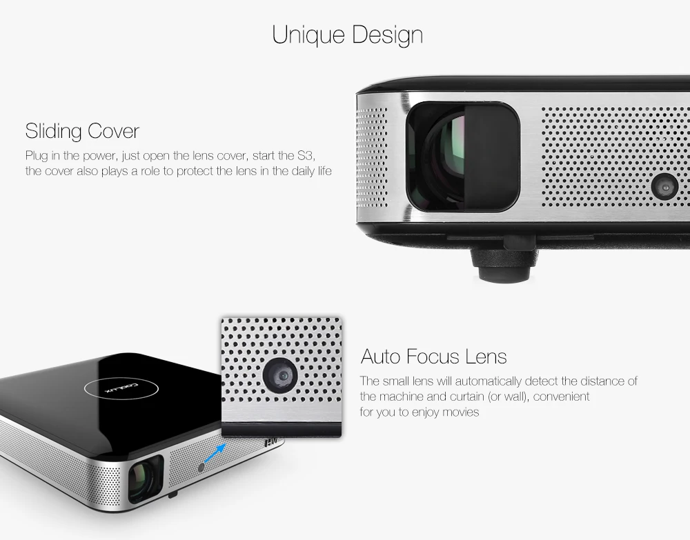 COOLUX S3 Pro DLP проектор для домашнего кинотеатра 1100 ANSI 1280x800 P Поддержка 4K 2,4/5 ГГц Wi-Fi Bluetooth 4,0 кино