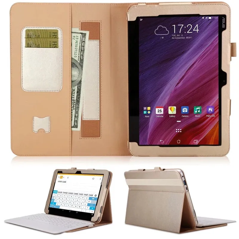 GOLD Чехол для планшета ASUS Transformer Mini T103HAF кожаный чехол с подставкой для карт с держателем для ASUS transpbook Mini T103HAF - Цвет: GOLD