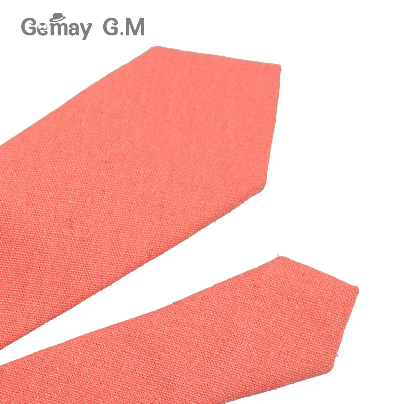 

Fashion Solid ties for Men Casual Narrow Neckties Skinny Mens Neck Ties for Party Wedding Candy Color Linen Tie Cravat