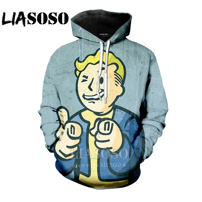 LIASOSO футболка s Мужская wo men Fallout Finger 4 3d Принт футболки и топы с капюшоном