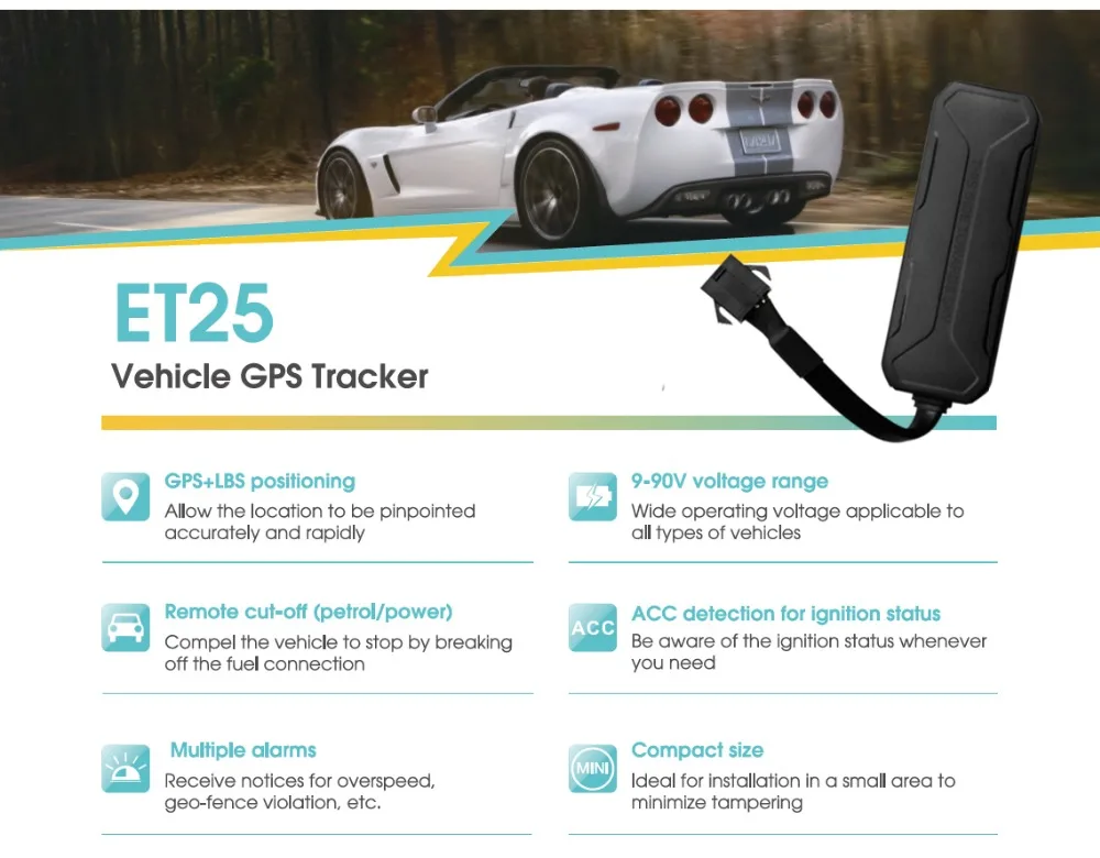 Concox мини-gps для автомобиля трекер ET25 GPS локатор для мотоцикла отрезать масло 9-90VDC Geofence движение оповещение в реальном времени отслеживание Google карта