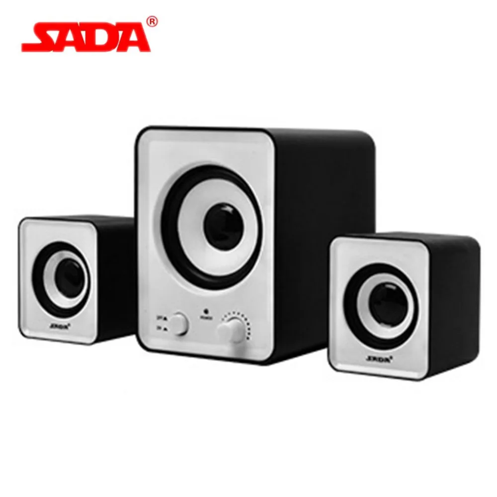 SADA 3D объемный сабвуфер стерео бас USB колонки портативные для ноутбука ноутбук компьютер с 3,5 мм красный белый черный