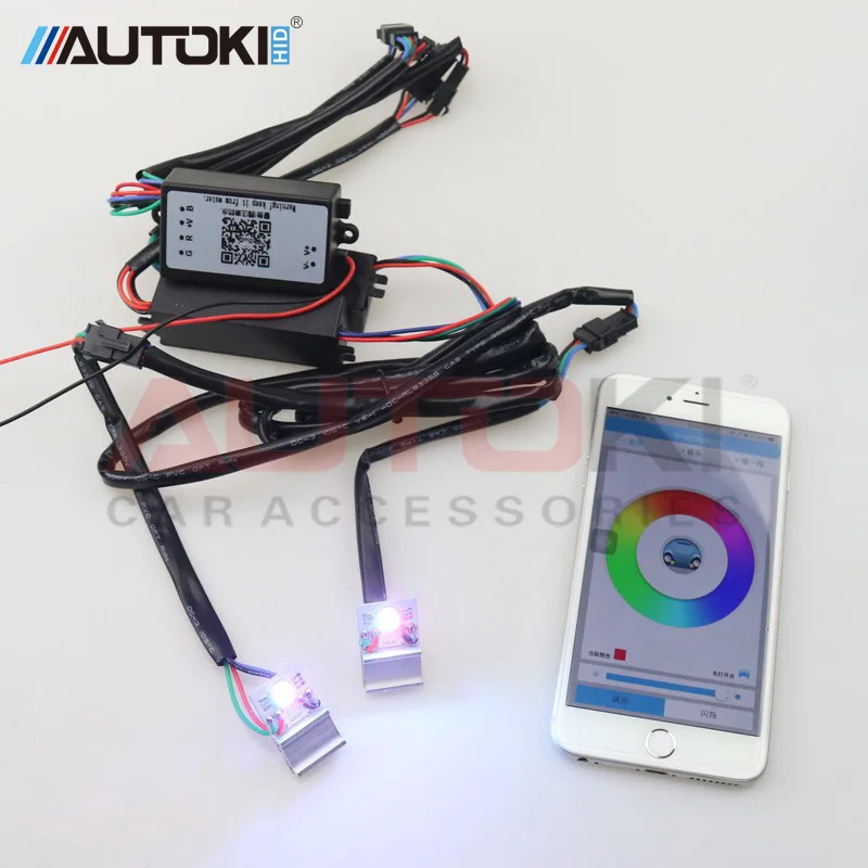 Autoki Высококачественный Универсальный Новый светодиод Devil Eye Demon RGBW изменение