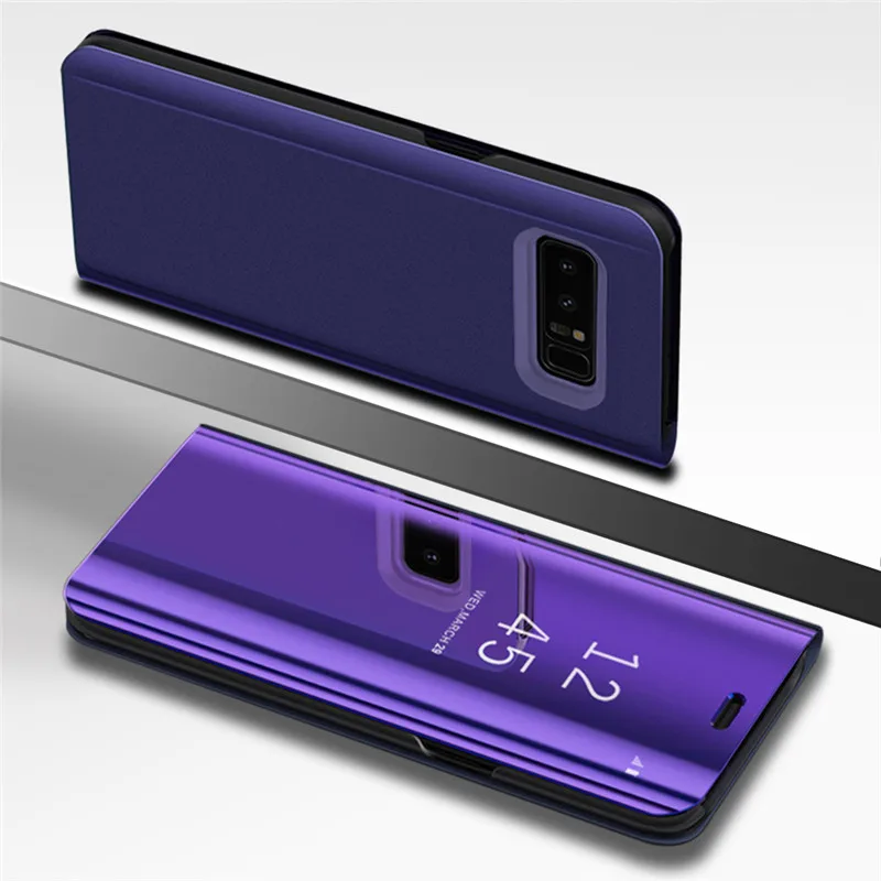 Прозрачный зеркальный флип-чехол с окошком для samsung Galaxy S9 S8 Plus S7 S6 Edge, умный чехол-подставка с чипом для samsung Note 8 9 Note 5