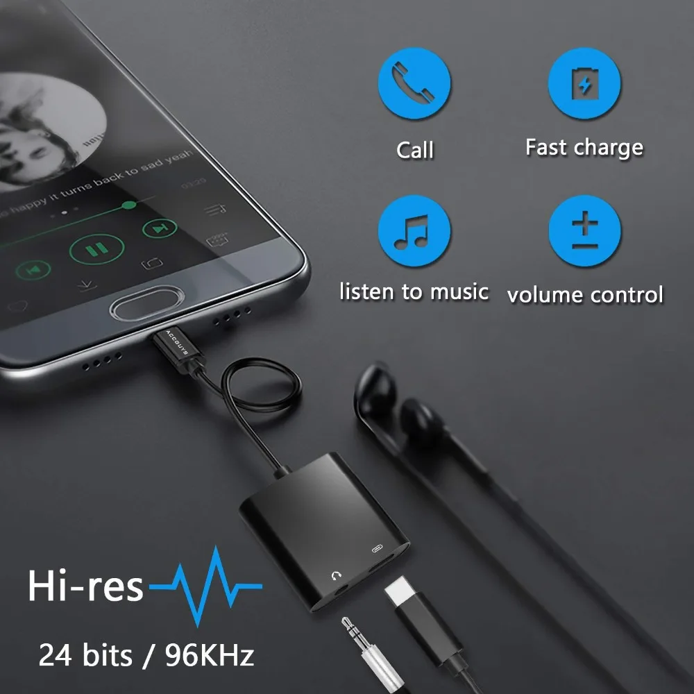 ACCGUYS Тип C аудио кабель адаптер 3 5 мм jack сплиттер USB Наушники Адаптер для Xiaomi Samsung