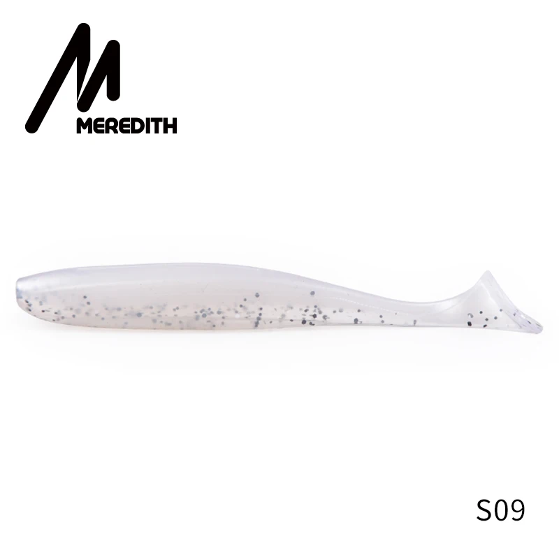 Мягкие приманки MEREDITH Easy Shiner, 50 мм, 75 мм, 100 мм, 130 мм, приманки для рыбалки, Leurre Shad, двухцветные силиконовые приманки, воблеры с Т-образным хвостом - Цвет: S09