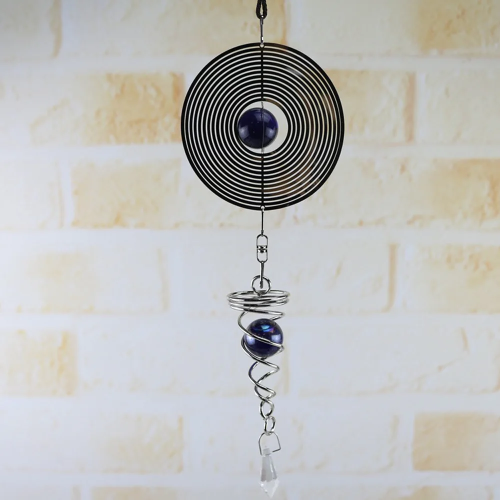Ветряной колокольчик s Spinner спиральный ротационный Кристалл мяч Windchime церковный ярд Декор для дома комнаты садовый автомобиль декоративные металлические китайские колокольчики