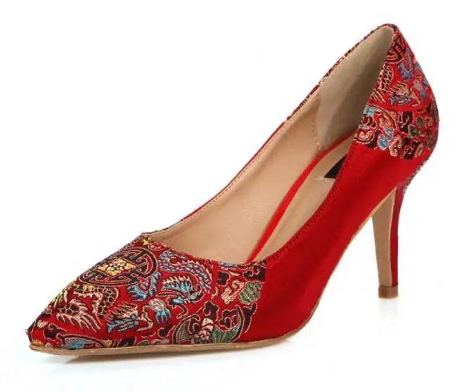 Chaussure Femme Элегантные свадебные женские туфли с вышивкой Zapatos Mujer Женские осенние
