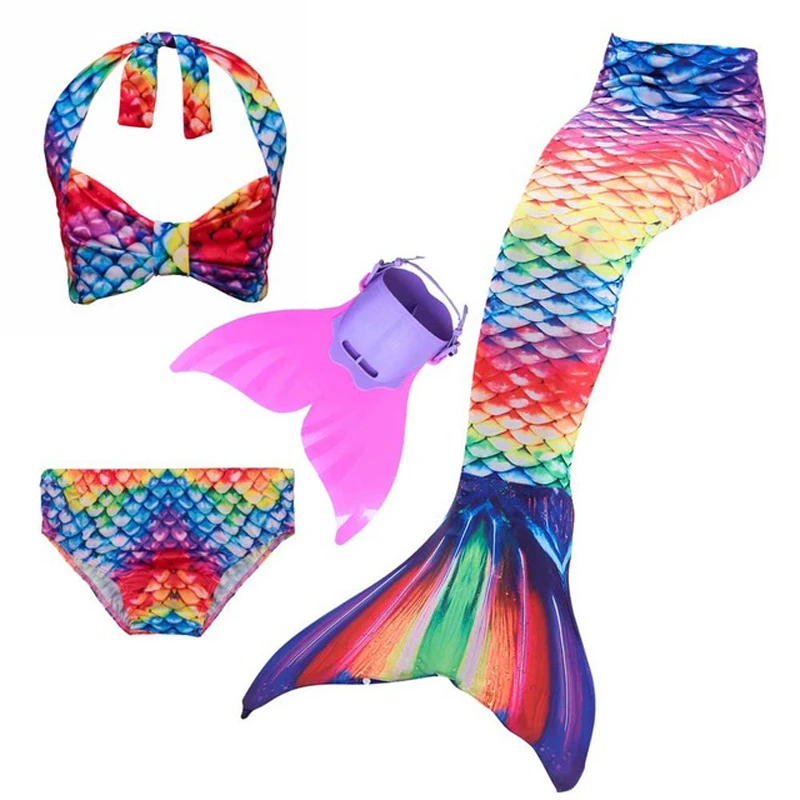 Купальный костюм Русалочки для девочек с хвостом Ариэль детский купальный