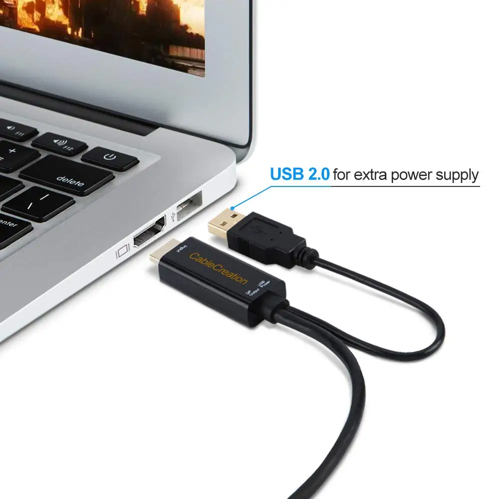 Адаптер HDMI на DisplayPort 0 5 футов 4K UHD DP преобразователь с поддержкой питания USB