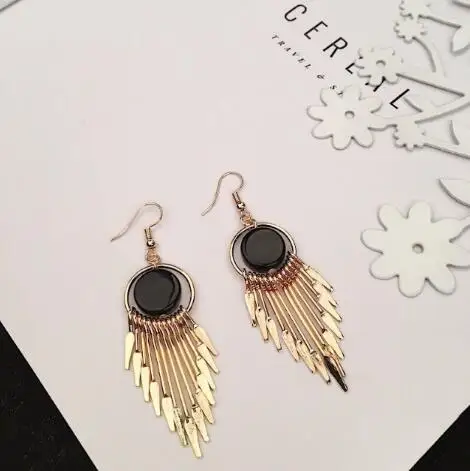 E 1037 сеть Xinxin черные серьги кисточки Корейская версия дикой женские модные дикие