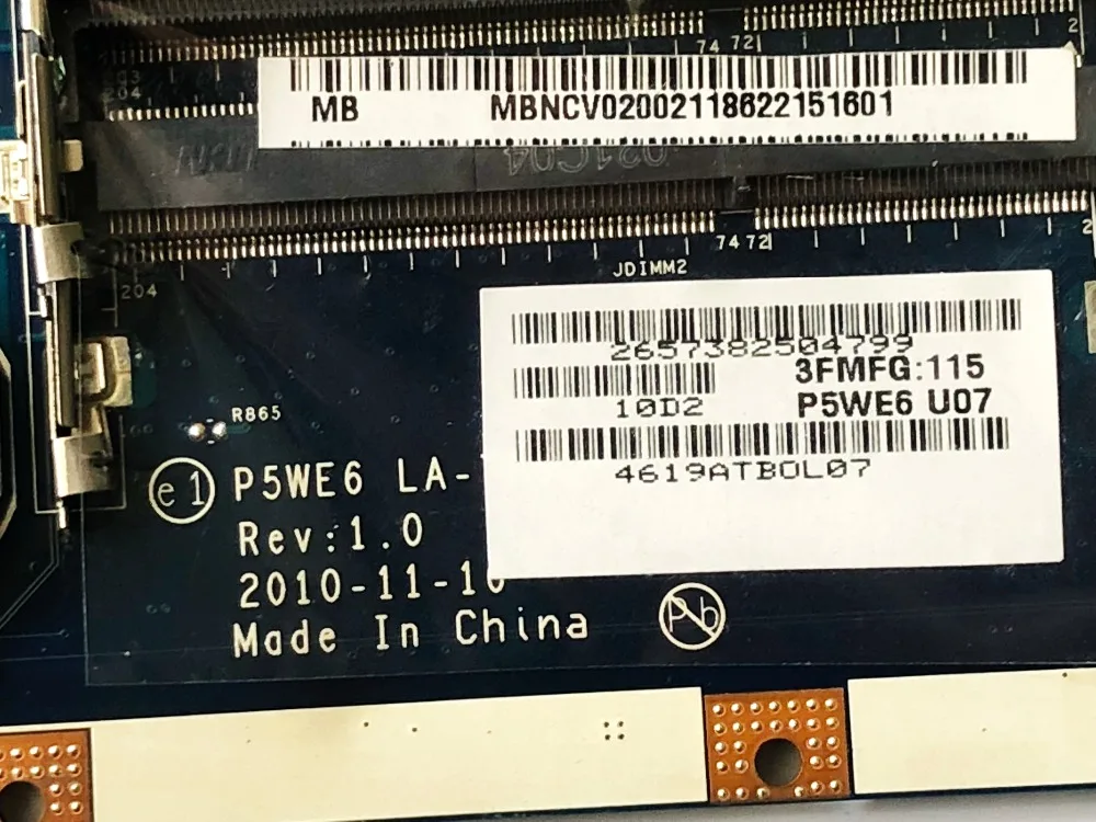 Оригинальный Для ACER 5253 материнская плата P5WE6 LA 7092P MBNCV02002 протестированный отлично