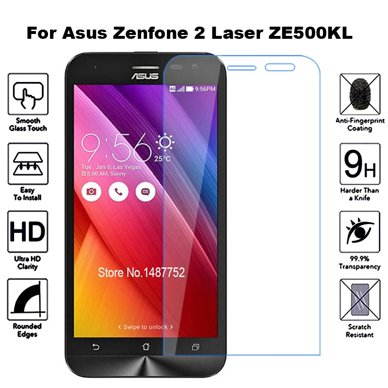 2 шт закаленное стекло для Asus Zenfone 2 Laser ZE500KL защита экрана Flim Защитное стекло для Asus Z00ED ZE ZE500 500 500KL KL