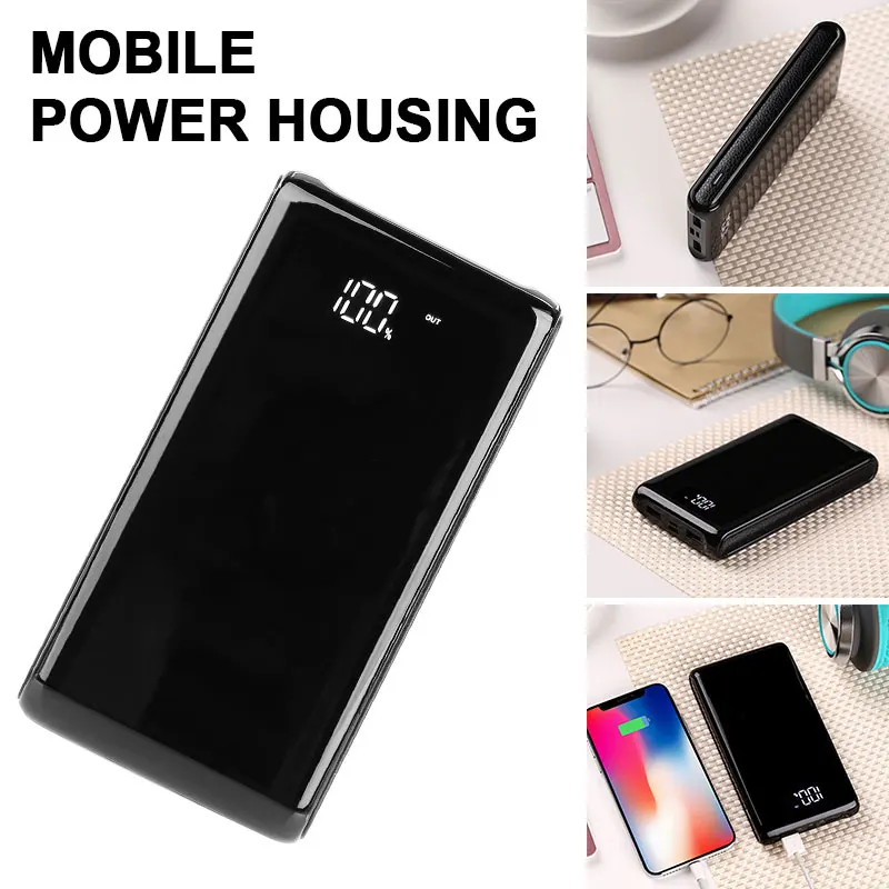 5V 2A 2USB интерфейс TYPE-C 6*18650 Внешний аккумулятор зарядное устройство для мобильного телефона DIY чехол для iPhone xiaomi светодиодный светильник
