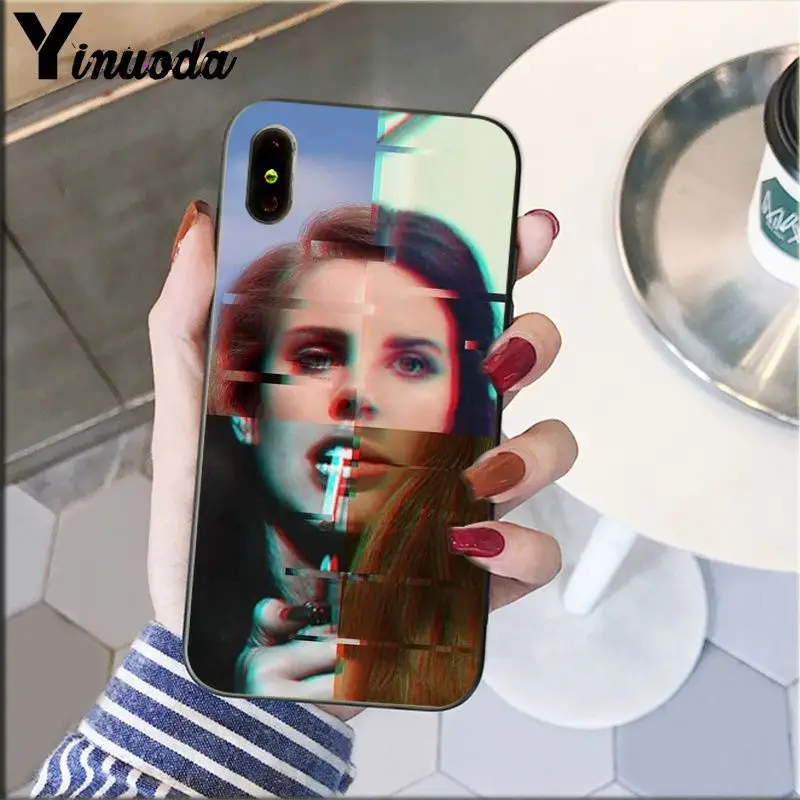 Yinuoda Lana Del Rey ТПУ мягкий силиконовый черный чехол для телефона Apple iPhone 8 7 6 6S Plus X XS MAX 5