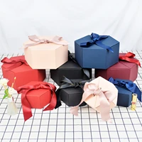hexagonal gift box with hand gift covered gift box customized cosmetic lipstick packaging box