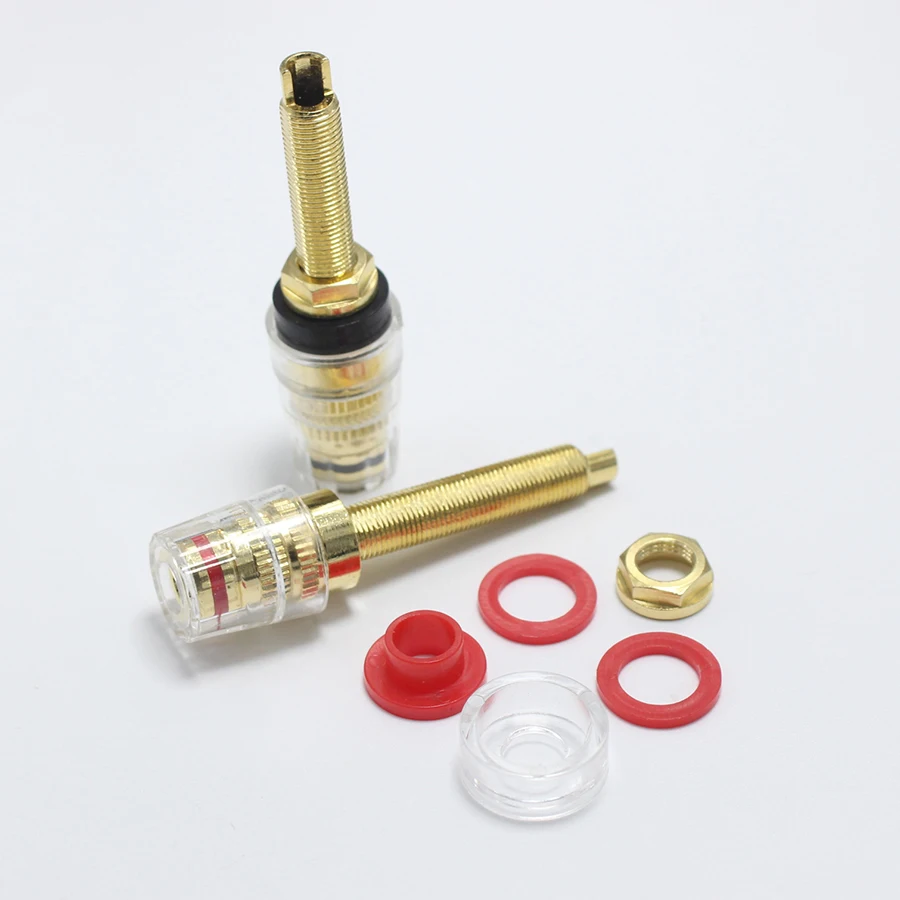 2 шт./лот латунный Хрустальный зажим для резьбы Усилитель Аудио динамика 4 мм