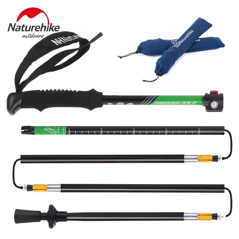 

NatureHike NH15A023-Z Outdoor Hiking Ultra-light EVA Handle 5-Section Adjustable Canes Walking Sticks Trekking Pole Alpenstock