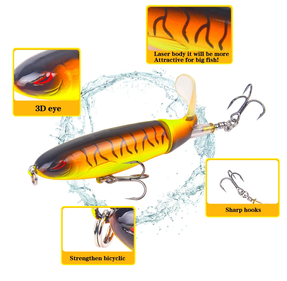 1 шт. Whopper plopper 10 см 13 г плавающий Поппер рыболовная приманка искусственная жесткая