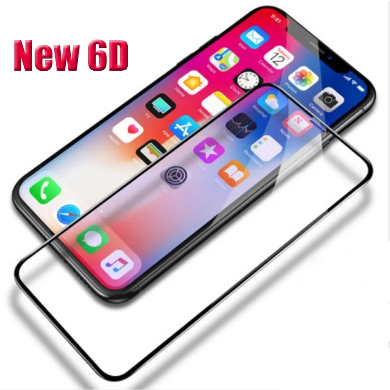 Новое 6D стекло с изогнутыми краями полное покрытие для iPhone 7 6S 8 X Закаленное