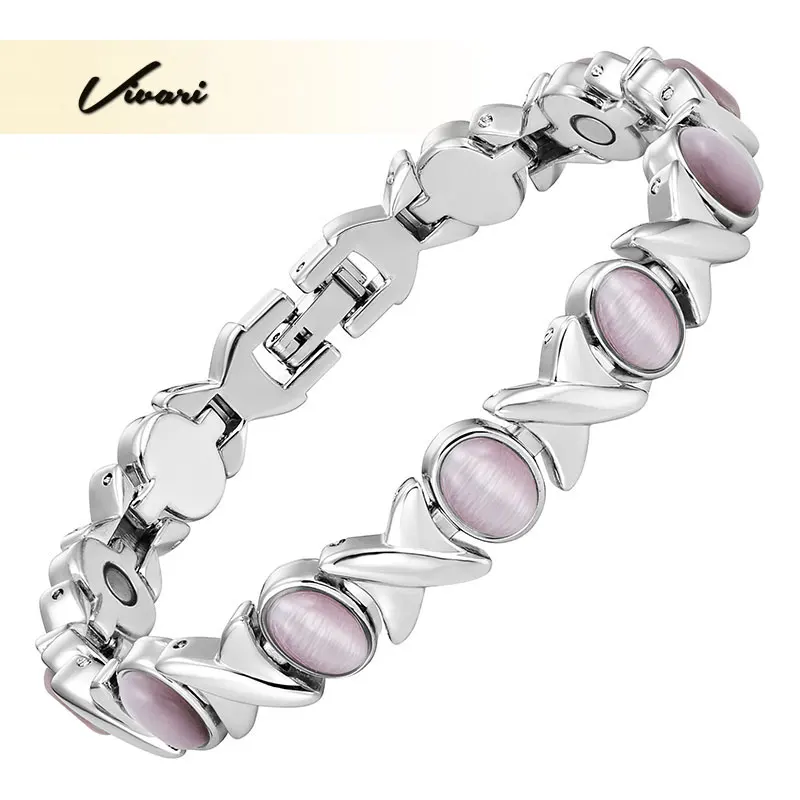 

Vivari 2018 классические женские модные магнитные ювелирные изделия лечебный Биоэнергетический браслет для женщин с натуральными камнями тера...
