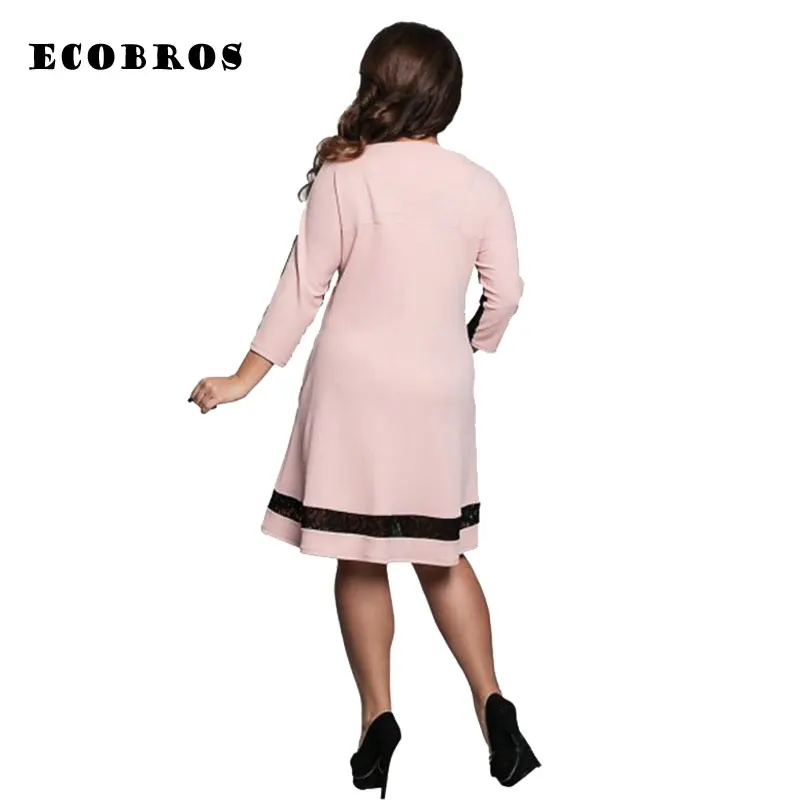 ECOBROS большой размер 6XL 2019 новинка для полных женщин мм кружевное платье свободное