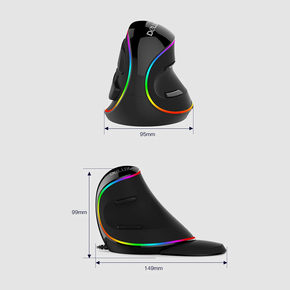 Игровая мышь Delux M618 Plus RGB оптическая проводная эргономичная s Gamer 6 кнопок для ПК