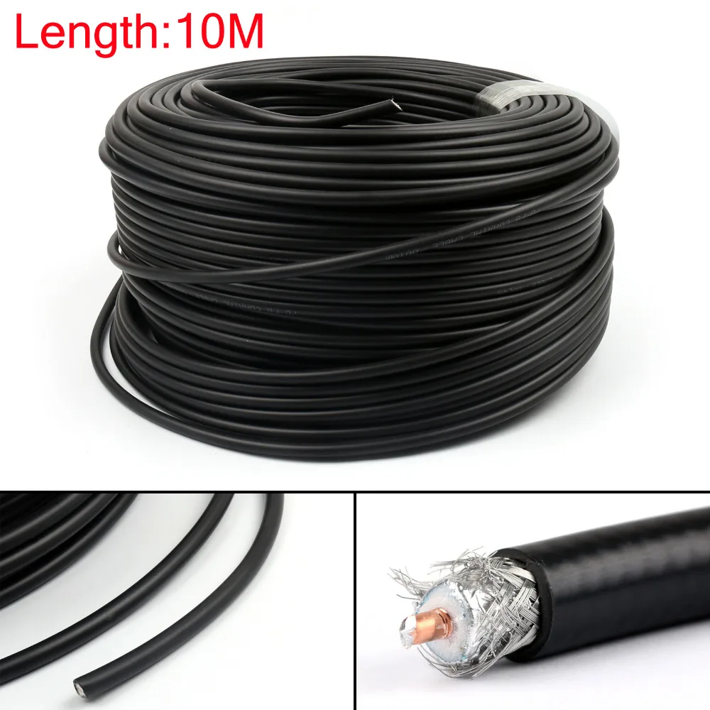 Areyourshop RG8/KSR400 радиочастотный коаксиальный кабельный соединитель, экранированный косичка, 1 м, 5 м, 10 м, 30 м,, провода, кабель