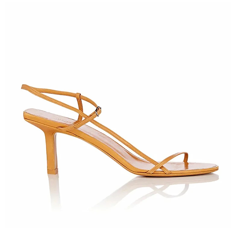 Yellow Women Sandals Летние Босоножки на каблуке «рюмочка»; женские туфли на тонком каблуке с перекрестными ремешками; женские модельные Босоножки с открытым носком и узкими ремешками - Цвет: Yellow Women Sandals