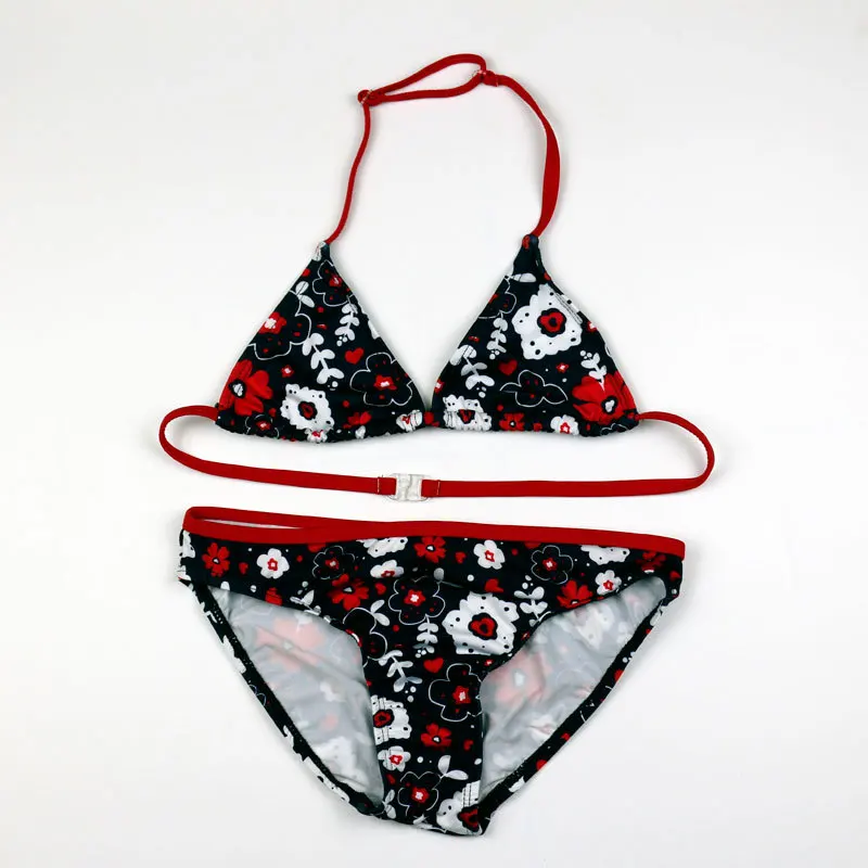 Новинка 2019 купальник для девочек из двух предметов в полоску От 8 до 16 лет