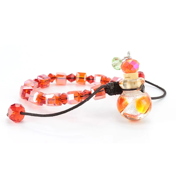 

Glass Essential Oil Bottle Bracelet Square Crystal Bead Glass Bottle Perfume Diffuser Adjustable Length 16-25 cm Bracelets&Bangl