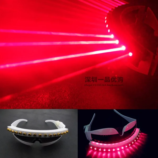 

Hot Sale Red Laser Glasses Party Night Club Laserman Glasses With 16pcs Lasers Stage Flashing Eyewear For Laser Show