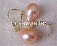 new 10 11 mm aaa south sea pink pearl earrings gold free shipping