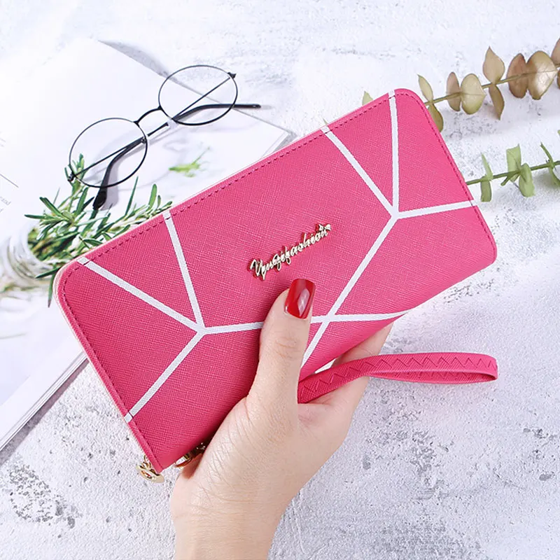 Rose Red UHHBCCR браслет женский длинный клатч кошелек большой емкости кошельки женский кошелек женские кошельки телефон карманный держатель для карт Carteras - Цвет: Rose Red